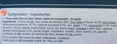 Lista de ingredientes del producto Pizza Tonno Carrefour 350 g