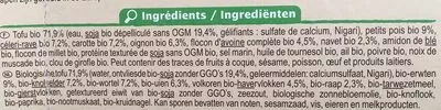 Lista de ingredientes del producto Galettes de soja aux 5 légumes Carrefour 200 g (2 x 100 g)