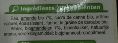 Lista de ingredientes del producto Boisson amande intense Carrefour Bio, Carrefour 1 l