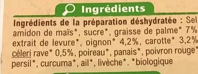 Lista de ingredientes del producto Bouillon de Volaille Carrefour Bio,  Carrefour 80 g