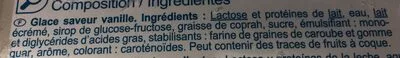 Lista de ingredientes del producto Glace à la Vanille Légère Carrefour 