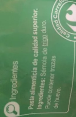 Lista de ingredientes del producto Macarrones Carrefour 1 kg