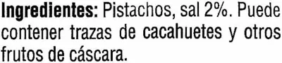 Lista de ingredientes del producto Pistachos tostados Carrefour 400 g