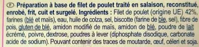 Lista de ingredientes del producto Nuggets de poulet Carrefour 500 g / x20 environ