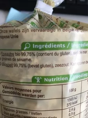 Lista de ingredientes del producto Galettes Épeautre Carrefour Bio, Carrefour 100 g