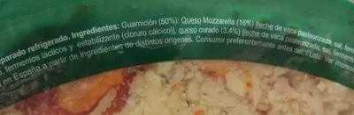 Lista de ingredientes del producto Pizza 4 quesos Carrefour 