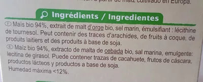 Lista de ingredientes del producto Cornflakes Carrefour Bio 500 g