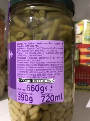 Lista de ingredientes del producto Haricots Panachés Carrefour 660g / 720ml