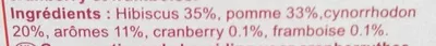 Lista de ingredientes del producto Infusions 100% plaisir Cranberry - Framboise Carrefour 40 g