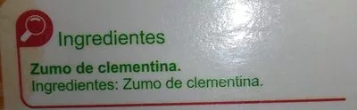 Lista de ingredientes del producto Zumoclementina100% exprimido Carrefour 1 l