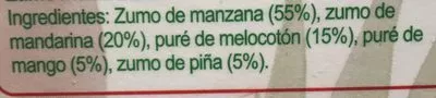 Lista de ingredientes del producto Zumo multifrutas 100% exprimido Carrefour 1 l