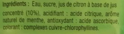 Lista de ingredientes del producto Mojito sans alcool Carrefour Sélection 1 L