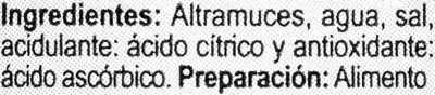 Lista de ingredientes del producto Altramuces encurtidos Carrefour 450 g (neto), 250 g (escurrido)