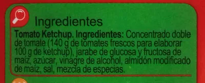 Lista de ingredientes del producto Ketchup Carrefour 560 g