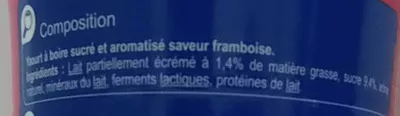 Lista de ingredientes del producto Yah! Parfum Framboise Carrefour 850 g