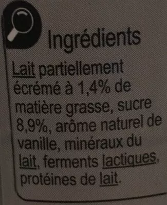 Lista de ingredientes del producto Yah ! Parfum Vanille Carrefour, CMI (Carrefour Marchandises Internationales), Groupe Carrefour 850 g