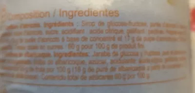 Lista de ingredientes del producto Confiture abricots Carrefour 1 kg