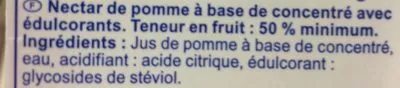 Lista de ingredientes del producto Pomme  nectar Produits Blancs,  Carrefour 1 l