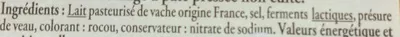 Lista de ingredientes del producto Mimolette vieille fabriquée en Normandie Reflets de France 200 g