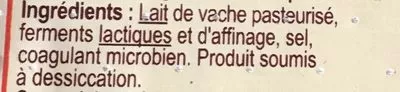 Lista de ingredientes del producto Le Pavé Doux et Onctueux  Carrefour 200 g e