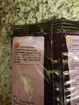 Lista de ingredientes del producto Almendras crudas Carrefour 200 g