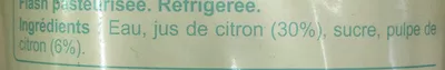 Lista de ingredientes del producto Citronnade Carrefour 1 l