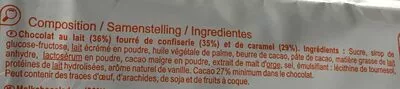 Lista de ingredientes del producto Barres au caramel Carrefour 240 g