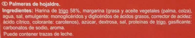 Lista de ingredientes del producto Palmeras Carrefour 100 g