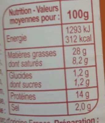 Lista de ingredientes del producto Saucisson à l'ail fumé Carrefour 800 g