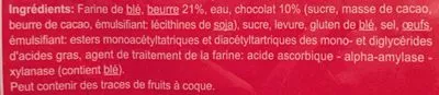 Lista de ingredientes del producto Pain au Chocolat Carrefour 420 g