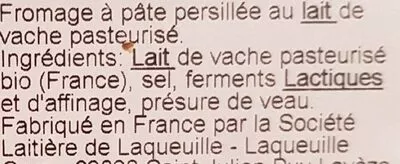 Lista de ingredientes del producto Fromage bio bleu d'Auvergne Bio Carrefour Bio, Carrefour 0,125 kg