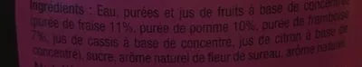 Lista de ingredientes del producto Jus de Fraise et Framboise Carrefour, Carrefour Sélection 1 L