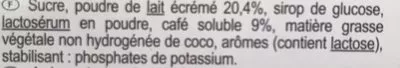 Lista de ingredientes del producto Cappuccino Carrefour 