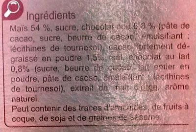 Lista de ingredientes del producto Cornflakes Choco Carrefour 500 g