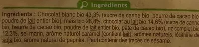 Lista de ingredientes del producto Galette De Mais Et Riz Chocolat Et Caramel Carrefour Bio, Carrefour 90 g