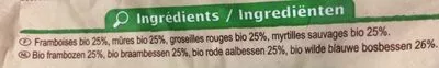 Lista de ingredientes del producto Mélange de fruits rouges Carrefour Bio 450 g