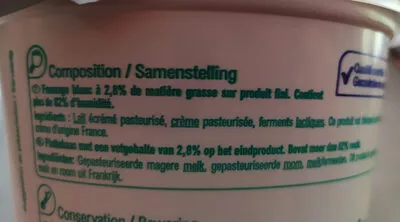 Lista de ingredientes del producto Fromage blanc 3% mat.gr. Carrefour 500 g