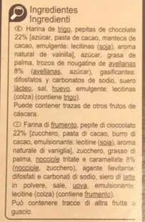 Lista de ingredientes del producto Cookie avell choc Carrefour 200 g