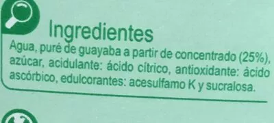 Lista de ingredientes del producto Nectar Guayaba Carrefour 