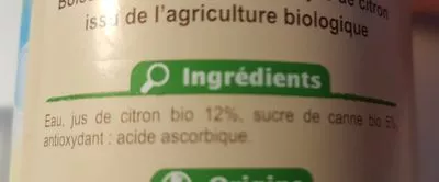 Lista de ingredientes del producto Citronnade Carrefour Bio, Carrefour 1 L