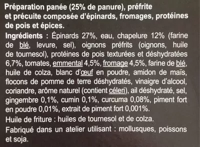 Lista de ingredientes del producto Bouchées panées Carrefour 