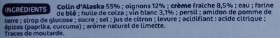 Lista de ingredientes del producto Colin d'Alaska à la Bordelaise Côté Table, Marque Repère, Scamark (Filiale E. Leclerc), Pêche Océan 400 g