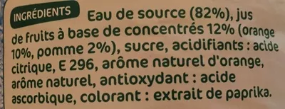 Lista de ingredientes del producto Boisson aux fruits orange Jafaden, Marque Repère 2 l