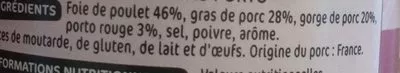 Lista de ingredientes del producto Confit de foie de Volaille au Porto Côté Table, Marque Repère 180 g