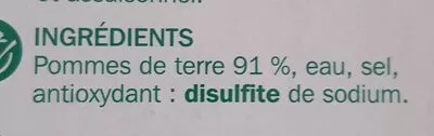 Lista de ingredientes del producto Pommes de terres entières Marque Repère, Notre Jardin 500 g