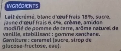 Lista de ingredientes del producto Iles flottantes crème anglaise Délisse, Marque Repère 4 x 100 g