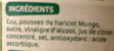 Lista de ingredientes del producto Pousses de soja Notre Jardin, Marque Repère 3 x 90 g