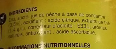 Lista de ingredientes del producto Boisson au thé à la pêche Fresh Tea, Marque Repère 1.5 l