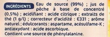 Lista de ingredientes del producto Thé à la pêche light Fresh Tea, Marque Repère 1.5 l