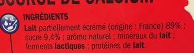 Lista de ingredientes del producto Yaourt à boire saveur fraise Délisse, Marque Repère 4 x 180 g